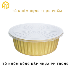 Tô nhôm (khay nhôm tròn) màu vàng cao cấp đựng thực phẩm đủ size