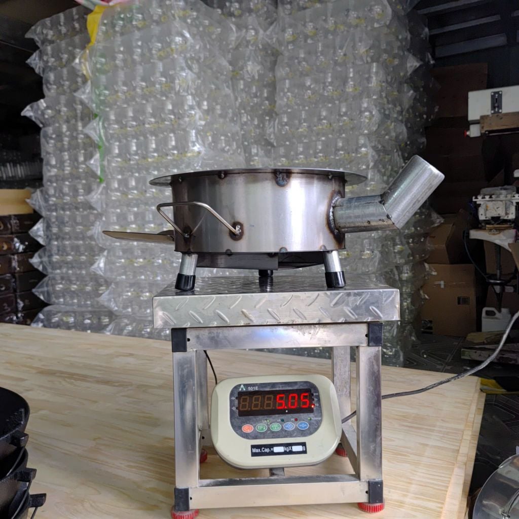 Bếp củi cải tiến Hương Giang siêu bền tròn 40cm nấu -nướng- lẩu có bệ đỡ củi, ống khói, chống đen nồi