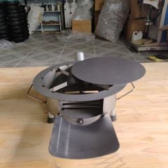 Bếp củi cải tiến Hương Giang siêu bền tròn 40cm nấu -nướng- lẩu có bệ đỡ củi, ống khói, chống đen nồi