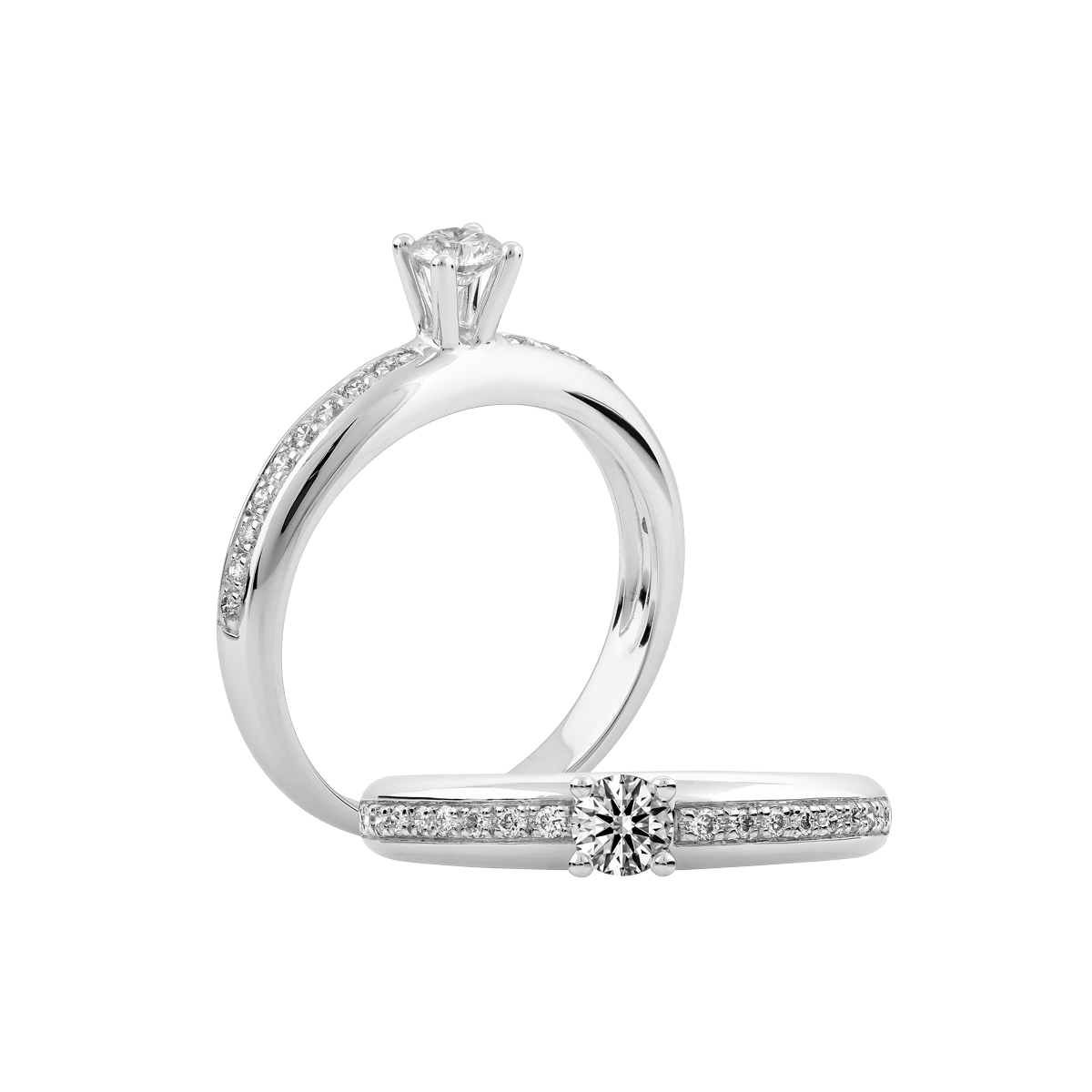 Nhẫn nữ kim cương viên vàng 14K Abby DN GIA 2C