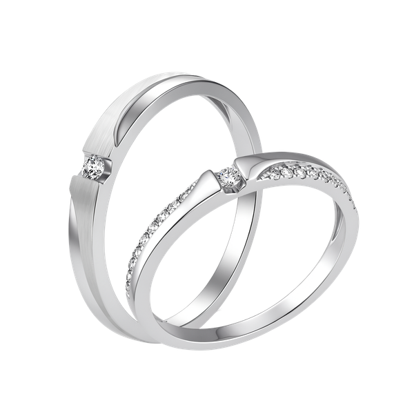 Nhẫn cưới nam kim cương viên vàng 14K Aimee M