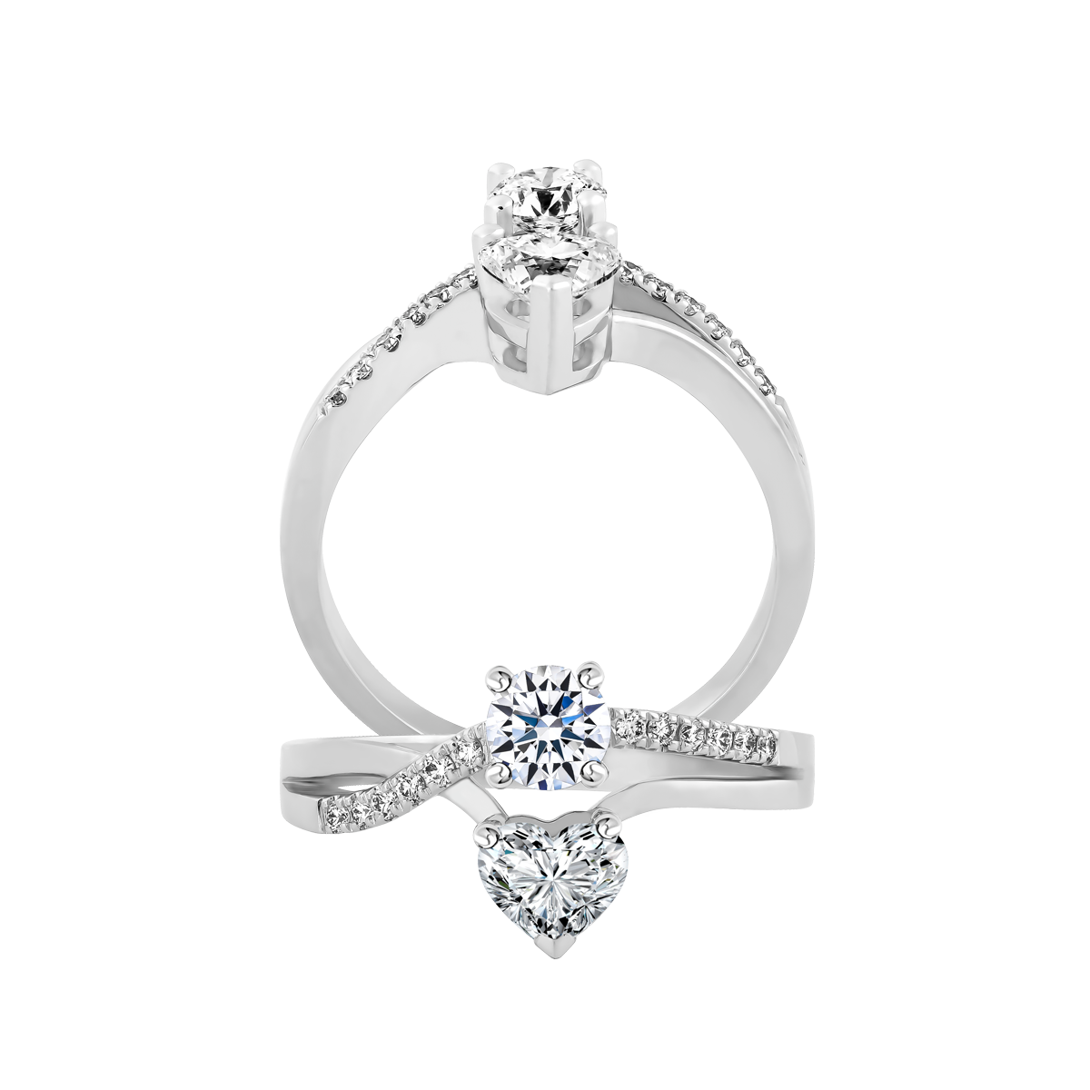 Nhẫn nữ kim cương viên vàng 14K Amorita H&R 2C