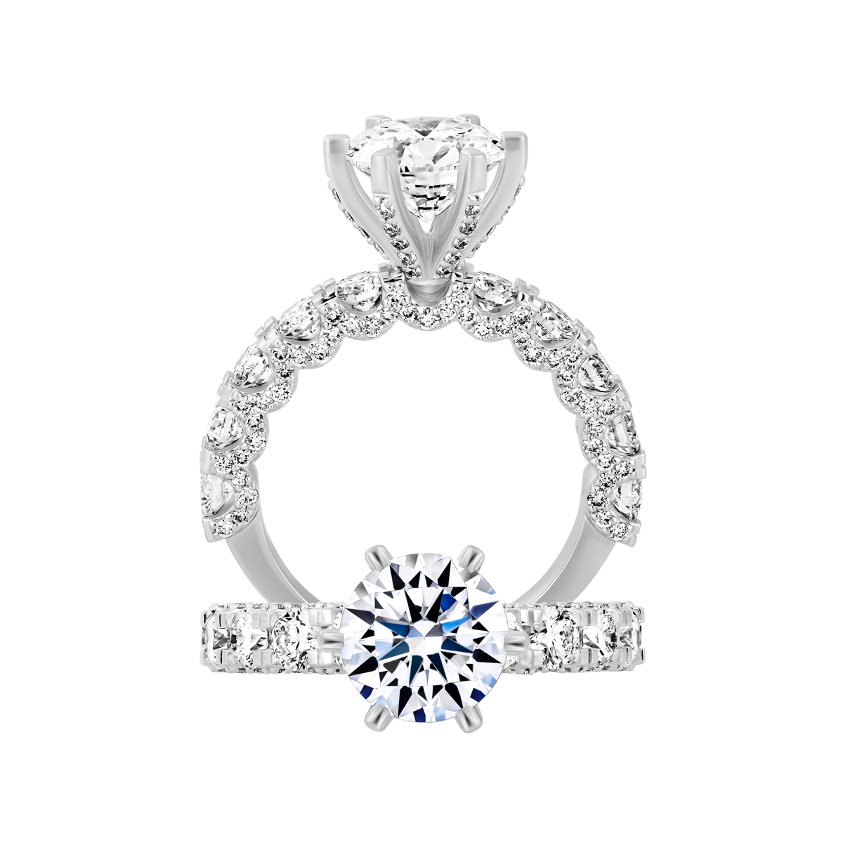 Ổ nhẫn nữ kim cương tấm vàng 18K Arternos 5C