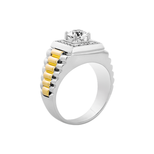 Ổ nhẫn nam kim cương tấm vàng 14K Authentic 5C WY