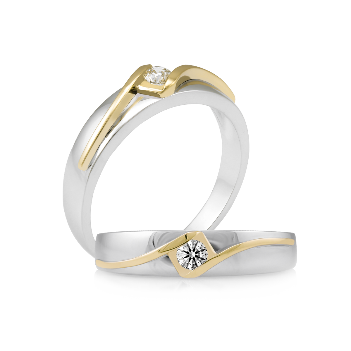 Nhẫn cưới nữ kim cương vàng 14K Balland 10p F