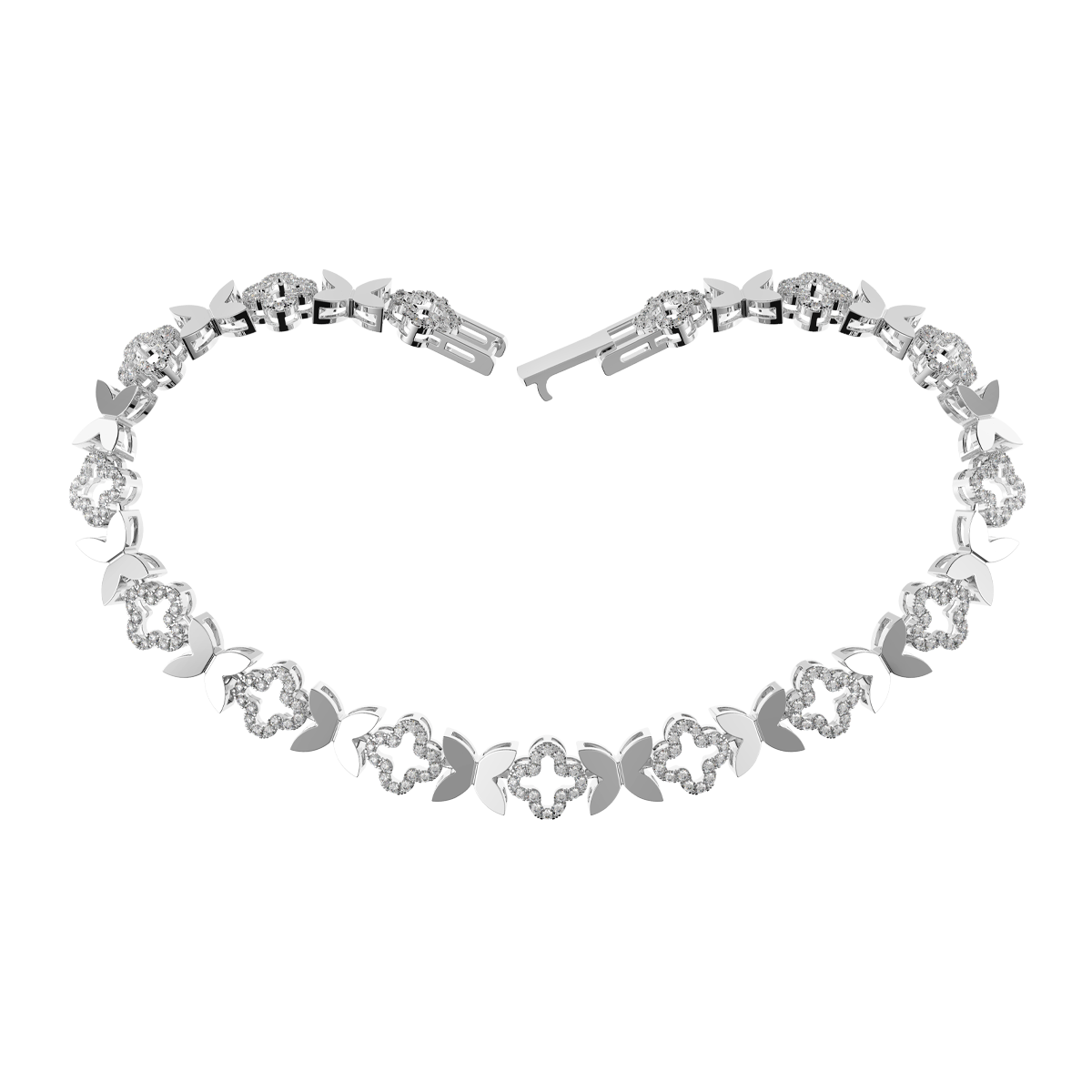 Lắc đính đá CZ vàng 14K Bambina V2