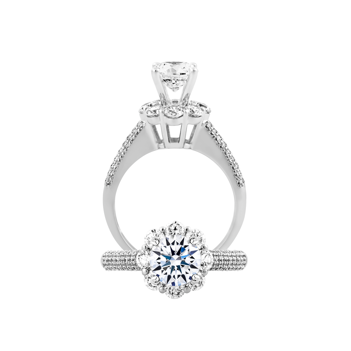 Nhẫn nữ đính đá CZ vàng 18K Basilia N 1CT