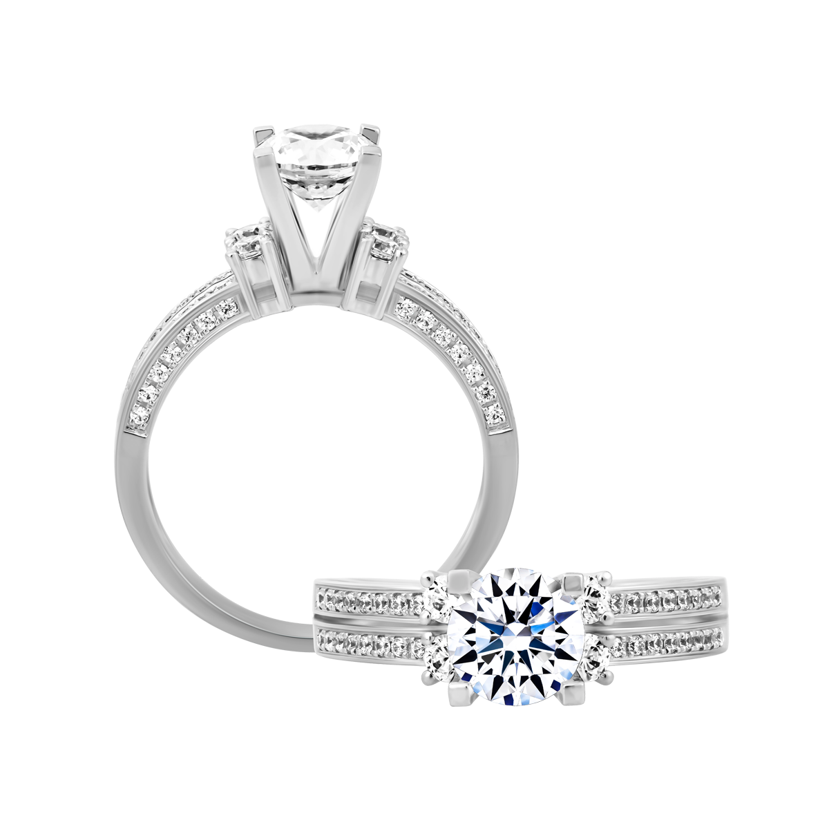Nhẫn nữ đính đá CZ vàng 14K Beera N 1CT