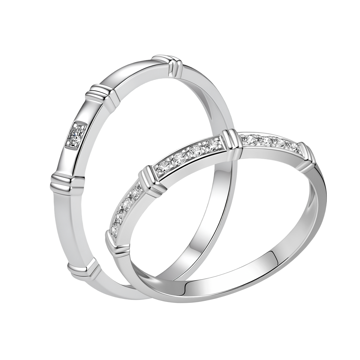 Nhẫn cưới nữ kim cương viên vàng 14K Blissfully F