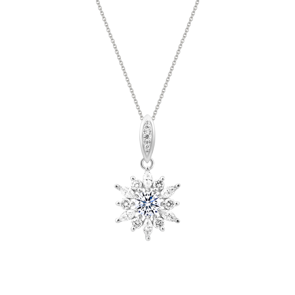 Mặt đính đá CZ vàng 18K Bloomy