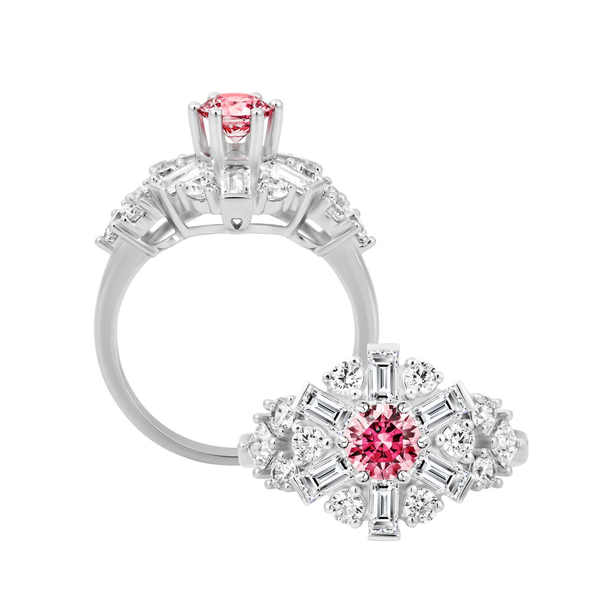 Nhẫn nữ đính đá CZ vàng 14K Brighty RED 5C