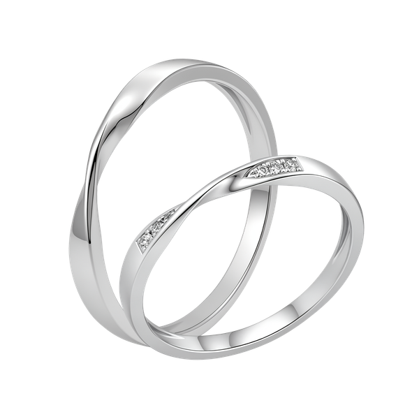 Nhẫn cưới nam vàng 14K Buckling M