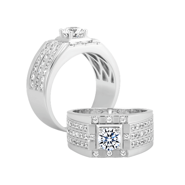 Nhẫn nam đính đá CZ vàng 14K Candor 5C W