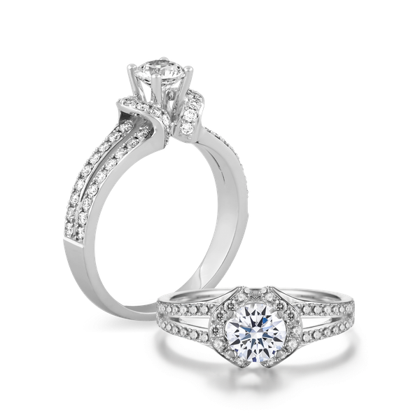 Nhẫn nữ kim cương tấm vàng 14K Daedal N 2C