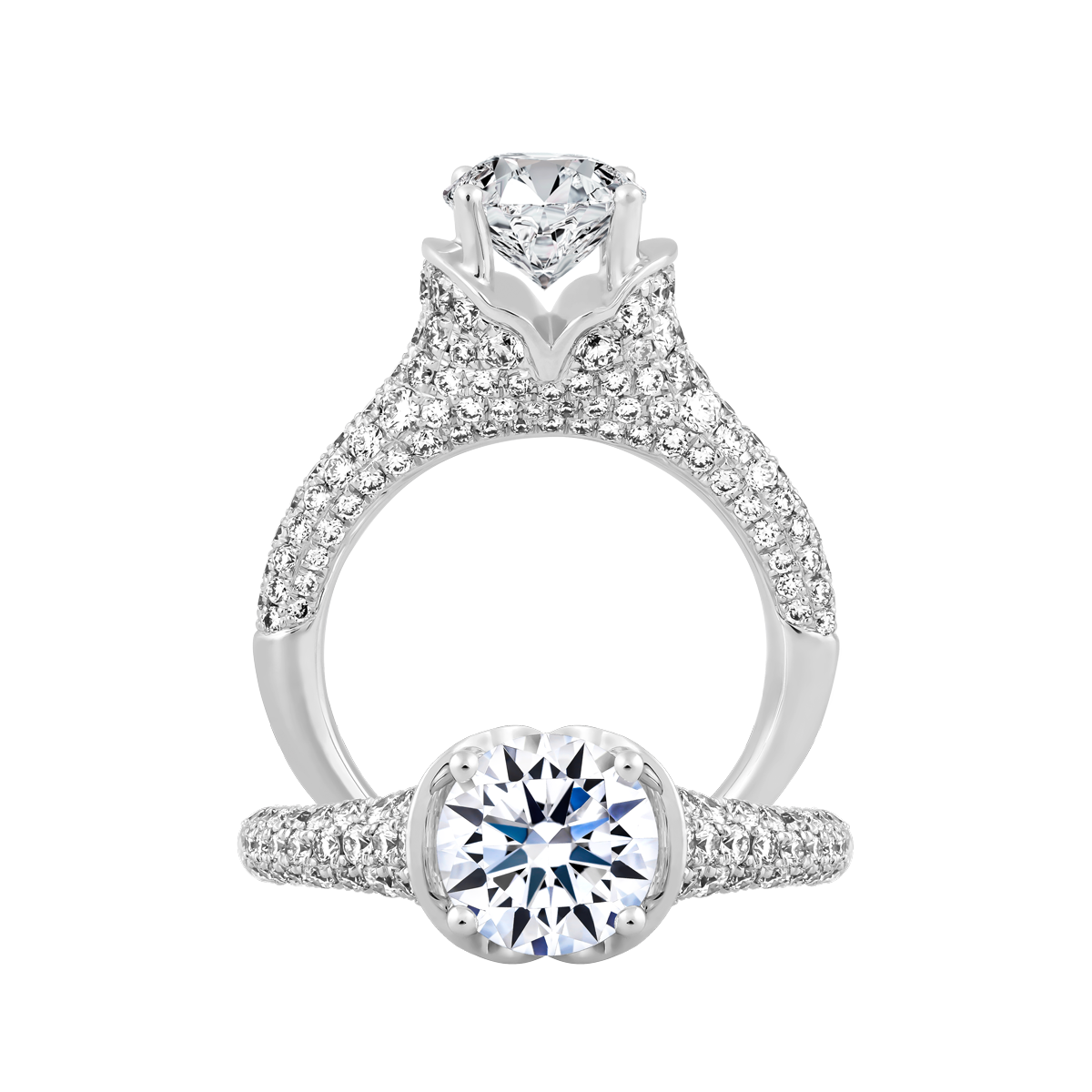 Ổ nhẫn nữ kim cương tấm vàng 14K Duke 5C