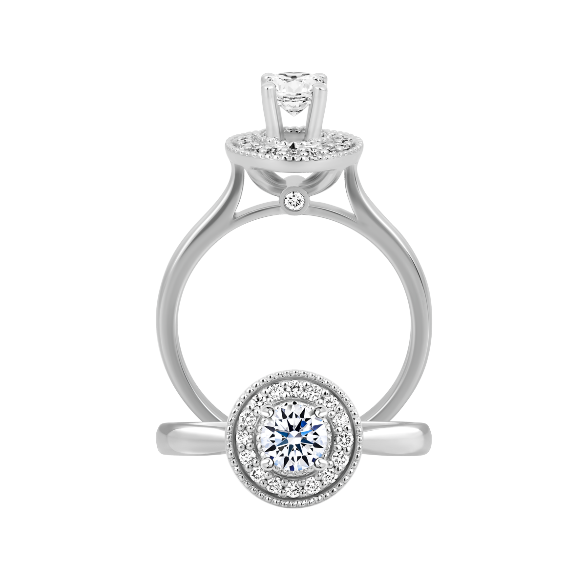 Ổ nhẫn nữ kim cương tấm vàng 18K Elucidate 3C