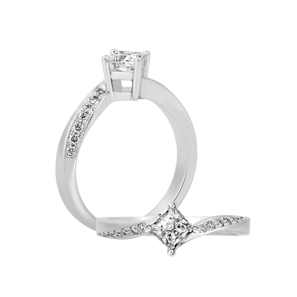 Nhẫn nữ kim cương viên vàng 14K Entity PR 2C