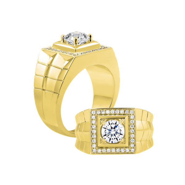 Ổ nhẫn nam kim cương tấm vàng 14K Huracan 1CT Y