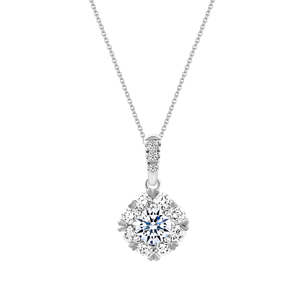 Mặt kim cương 8 Hearts & Arrows vàng 14K Jaminary H&A 2C