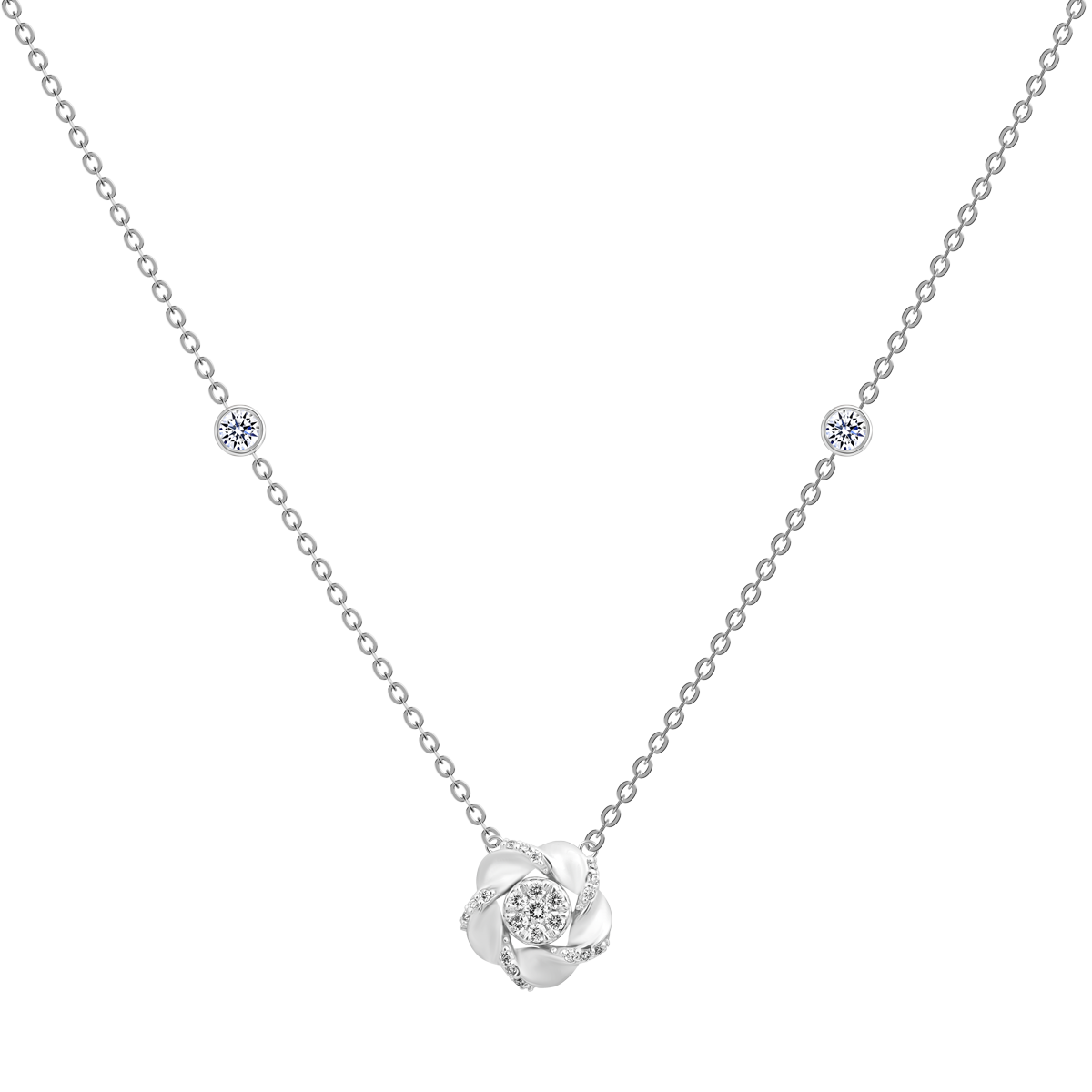 Dây liền mặt kim cương viên vàng 14K Jena A203 TD