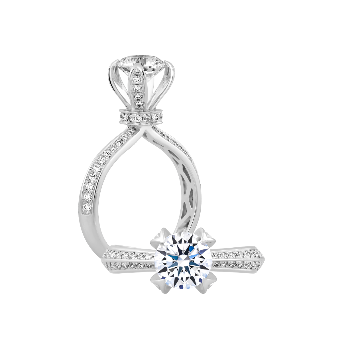 Ổ nhẫn nữ kim cương tấm vàng 14K Jugend N 1CT