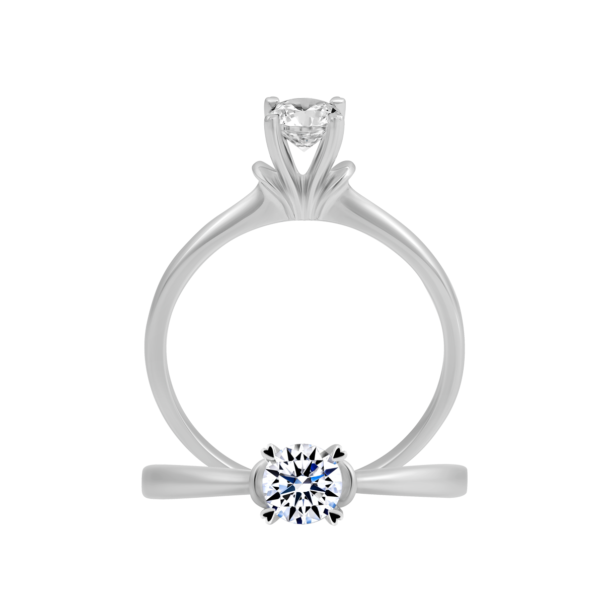 Nhẫn nữ kim cương viên vàng 14K Lilibing GIA 3C