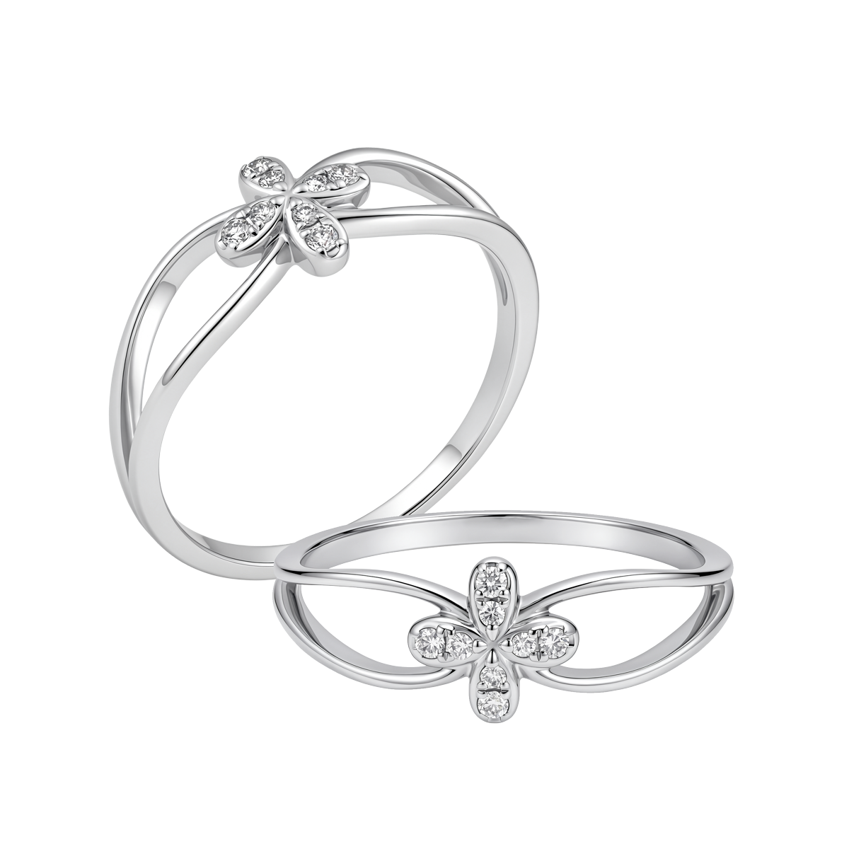 Nhẫn nữ kim cương viên vàng 14K Luckful
