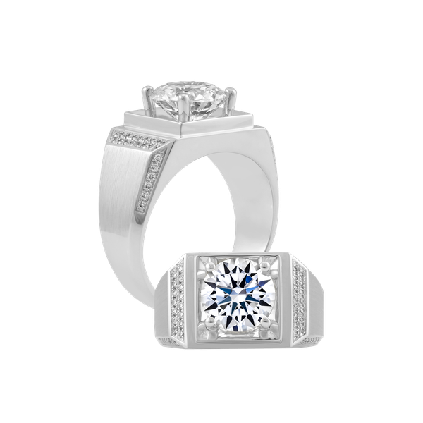 Ổ nhẫn nam kim cương tấm vàng 14K LX570 2CT W