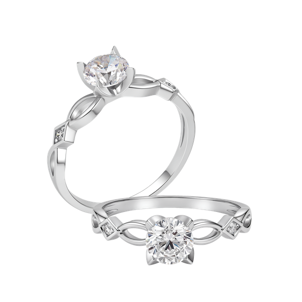 Ổ nhẫn nữ kim cương tấm vàng 14K Olivan 5C