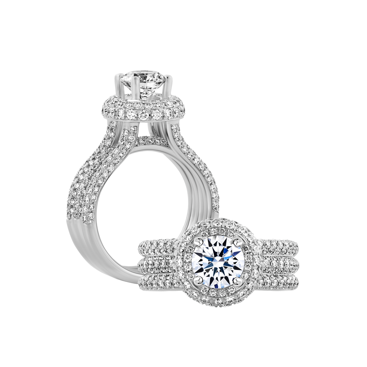 Ổ nhẫn nữ kim cương tấm vàng 14K Persuasion N2 2CT