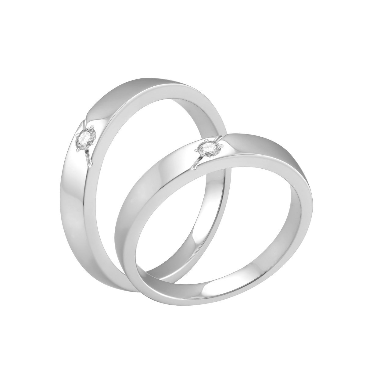 Nhẫn cưới nữ kim cương viên vàng 18K Purpose F