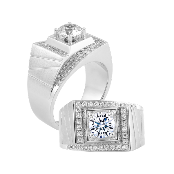 Ổ nhẫn nam kim cương tấm vàng 14K R8 1.5CT W