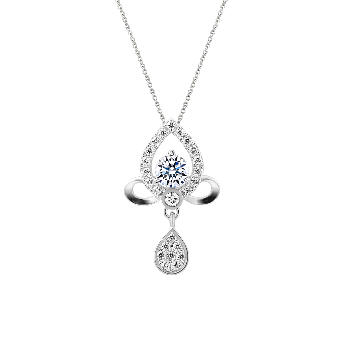 Mặt đính đá CZ vàng 10K Shining drop 3C
