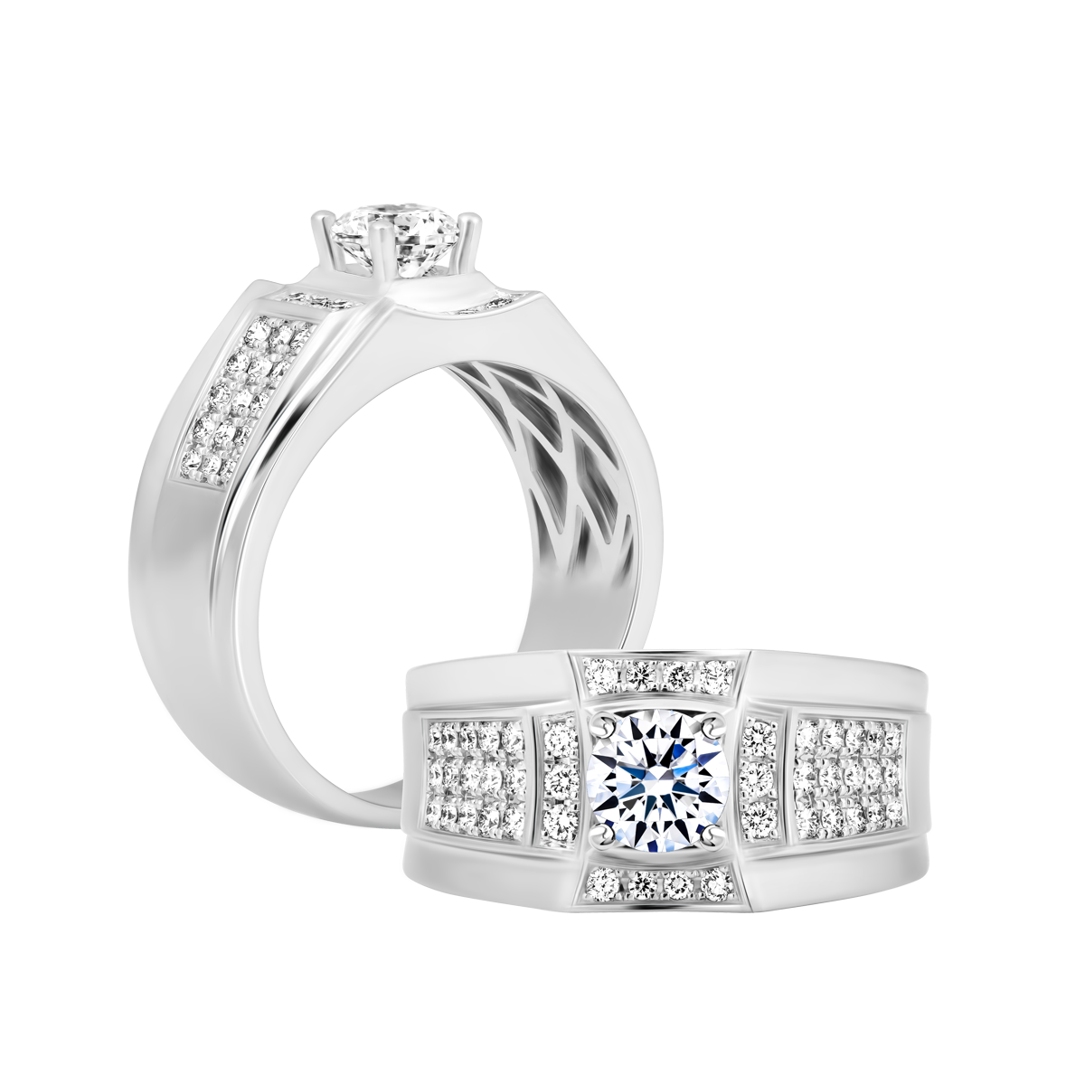 Nhẫn nam đính đá CZ vàng 14K Spyker 5C W