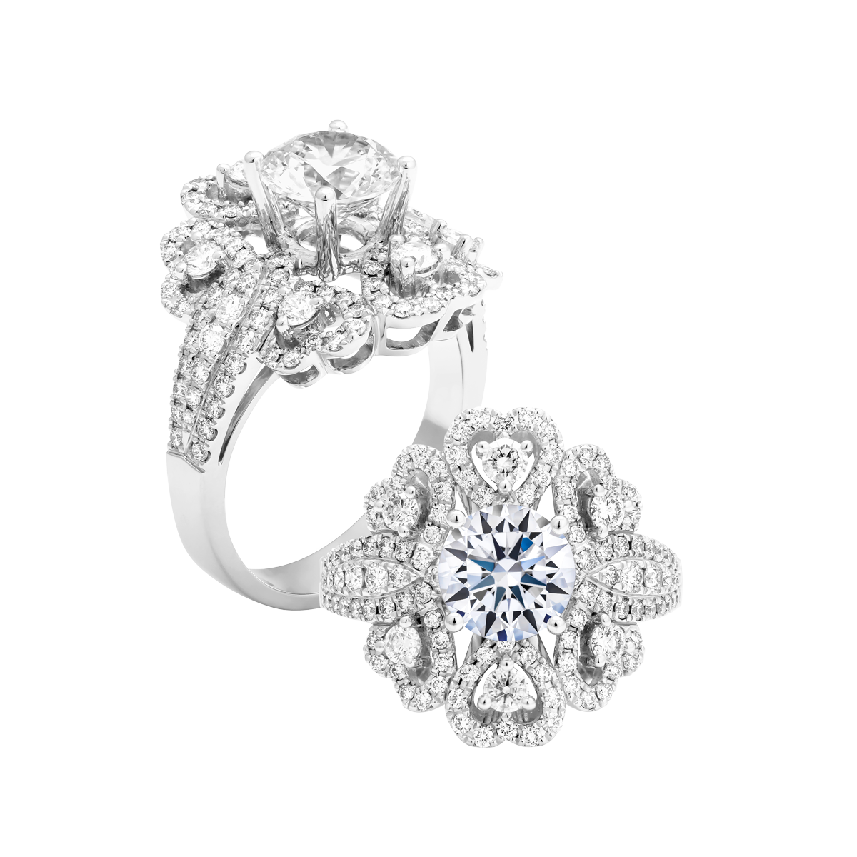 Ổ nhẫn nữ kim cương tấm vàng 14K Suchita 1.5CT