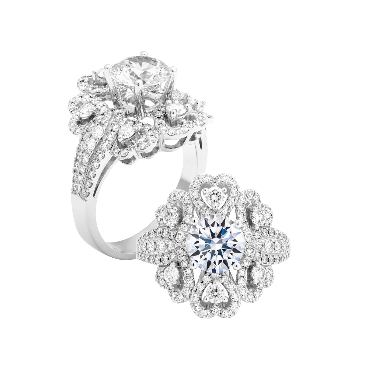 Ổ nhẫn nữ kim cương tấm vàng 14K Suchita 3C