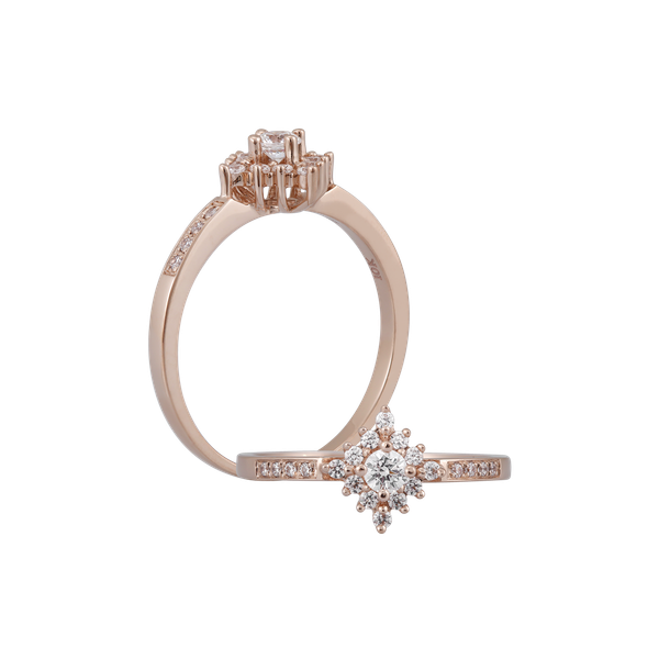 Nhẫn nữ kim cương vàng 14K Universe 10p