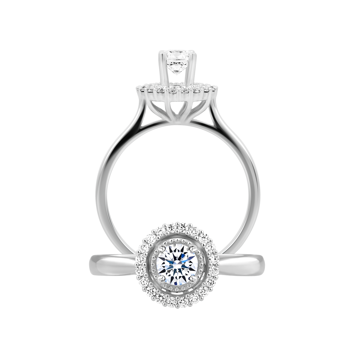 Nhẫn nữ kim cương tấm vàng 18K Explicate 3C