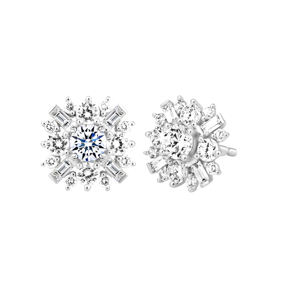 Hoa tai đính đá CZ vàng 10K Certainty V2 3C