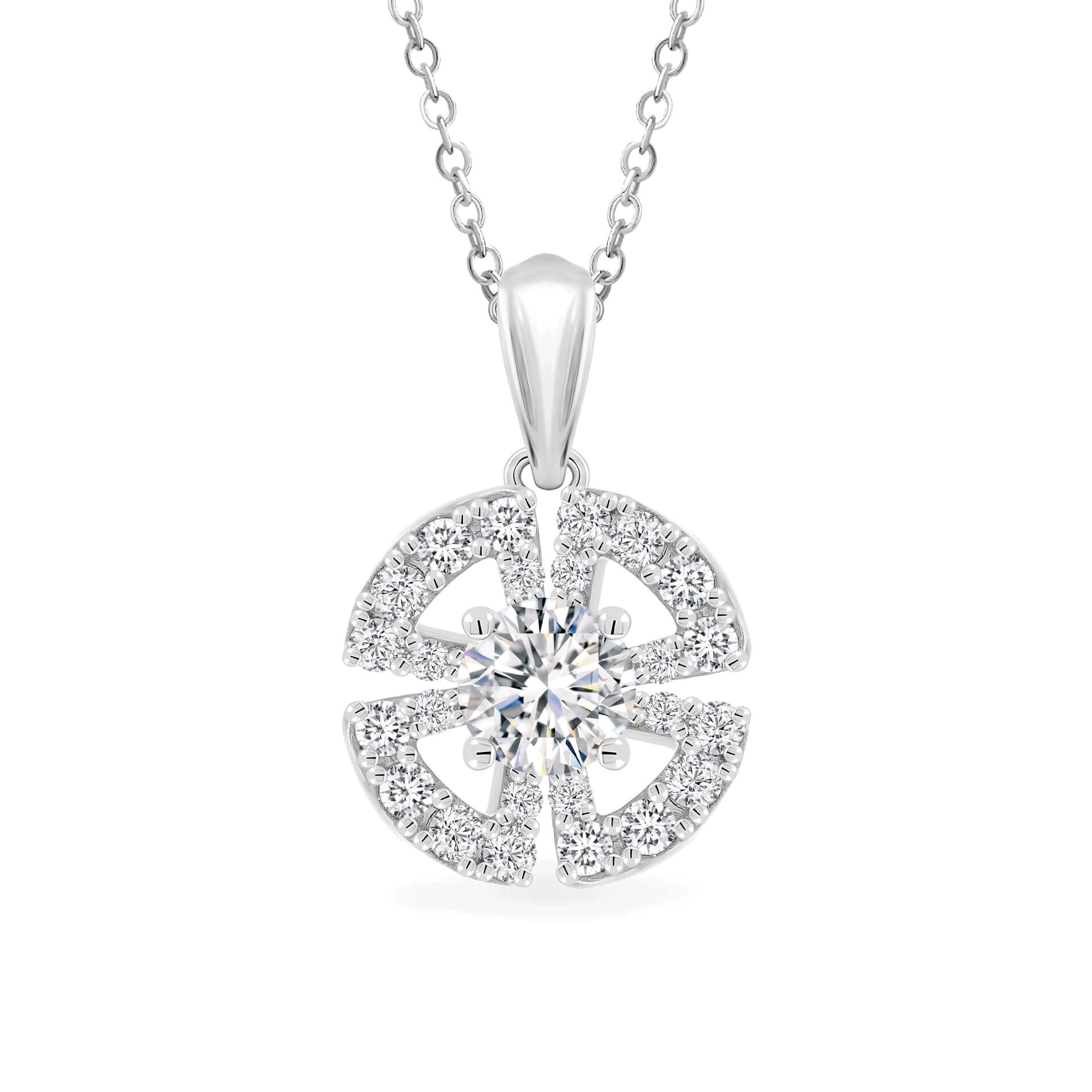 Mặt đính đá CZ vàng 18K Shina