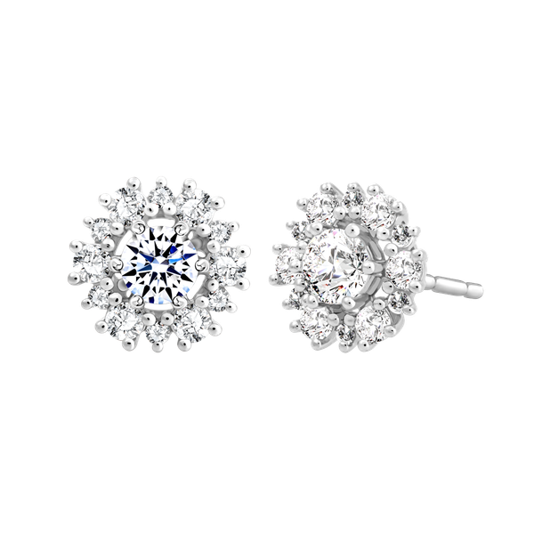 Hoa tai kim cương viên vàng 14K Flatino GIA 3C GVER0097181M