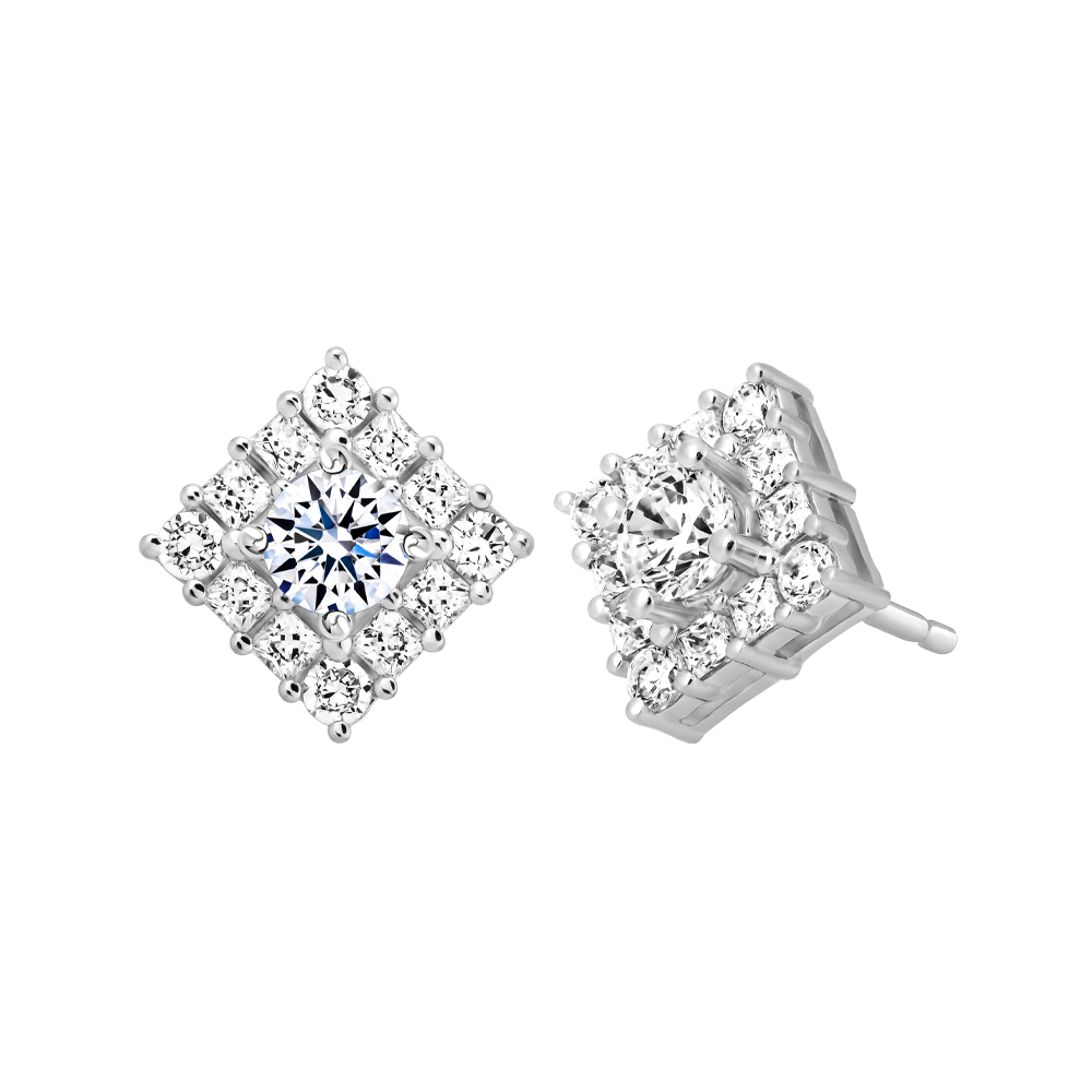 Hoa tai đính đá CZ vàng 14K Garishly 2C