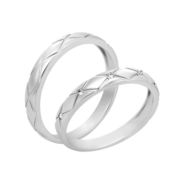 Nhẫn cưới nữ kim cương viên vàng 14K Maty F