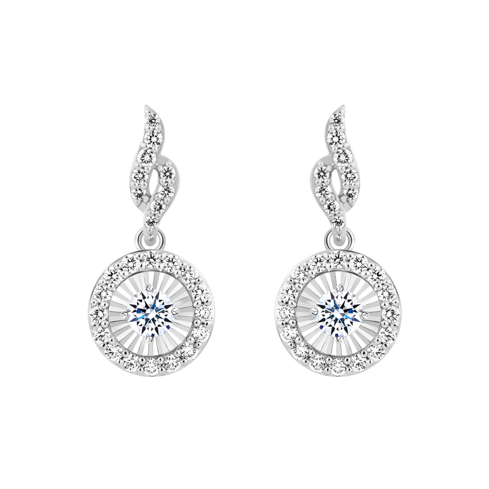 Hoa tai kim cương 8 Hearts & Arrows vàng 14K Belina N H&A 2C GVER0108244