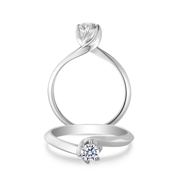 Nhẫn nữ kim cương 8 Hearts & Arrows vàng 14K Grandee N H&A 2C GVRG0248013