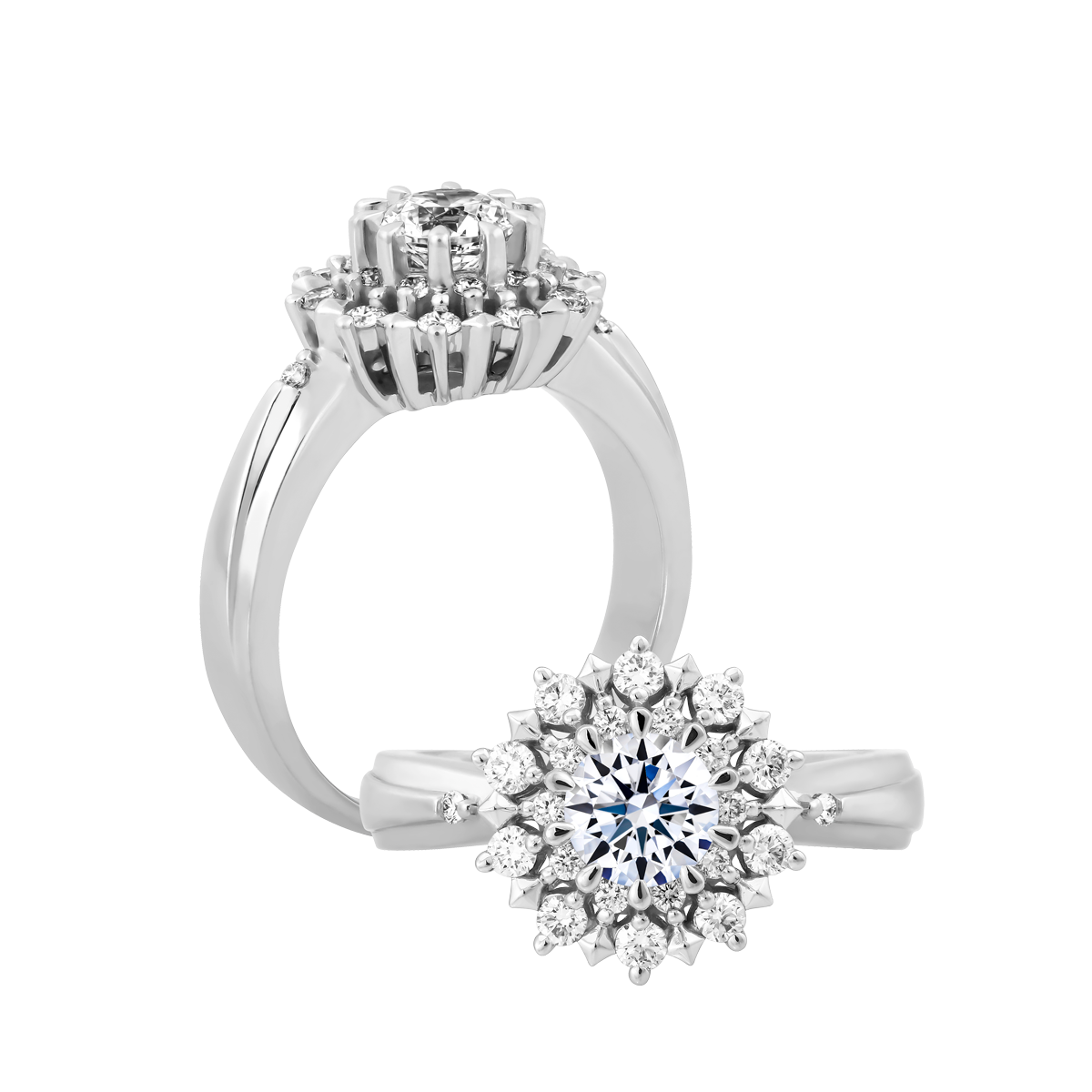 Nhẫn nữ kim cương tấm vàng 14K Elysium 3C GVRG0237057