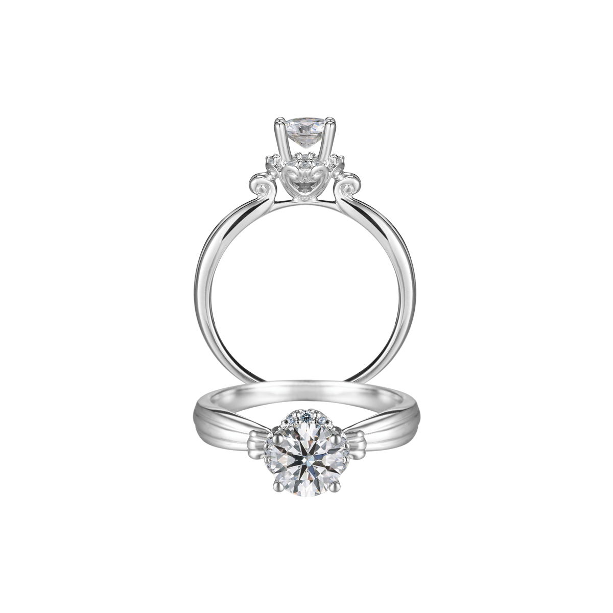 Nhẫn nữ kim cương viên vàng 14K Wisdom GIA 3C