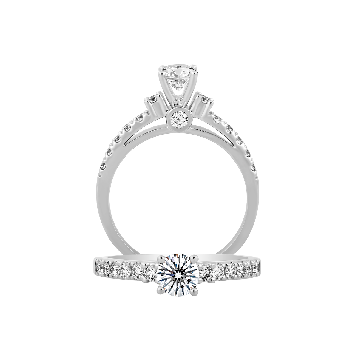 Nhẫn nữ kim cương viên vàng 14K Ernesta GIA 3C