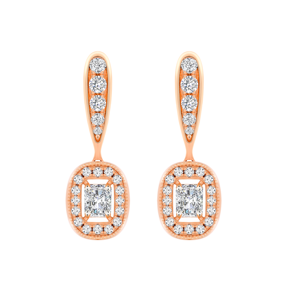 Hoa tai kim cương viên vàng 18K Jena A032 TD