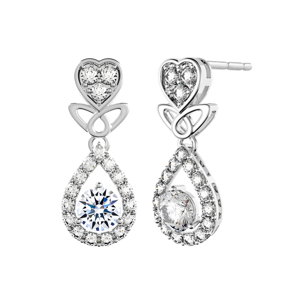 Hoa tai đính đá CZ vàng 10K Liking 2C WS